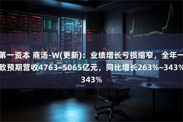 第一资本 商汤-W(更新)：业绩增长亏损缩窄，全年一致预期营收4763~5065亿元，同比增长263%~343%